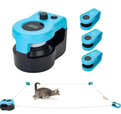 Cat Weight Loss Interactive Remote Control Feather Toy – Blue